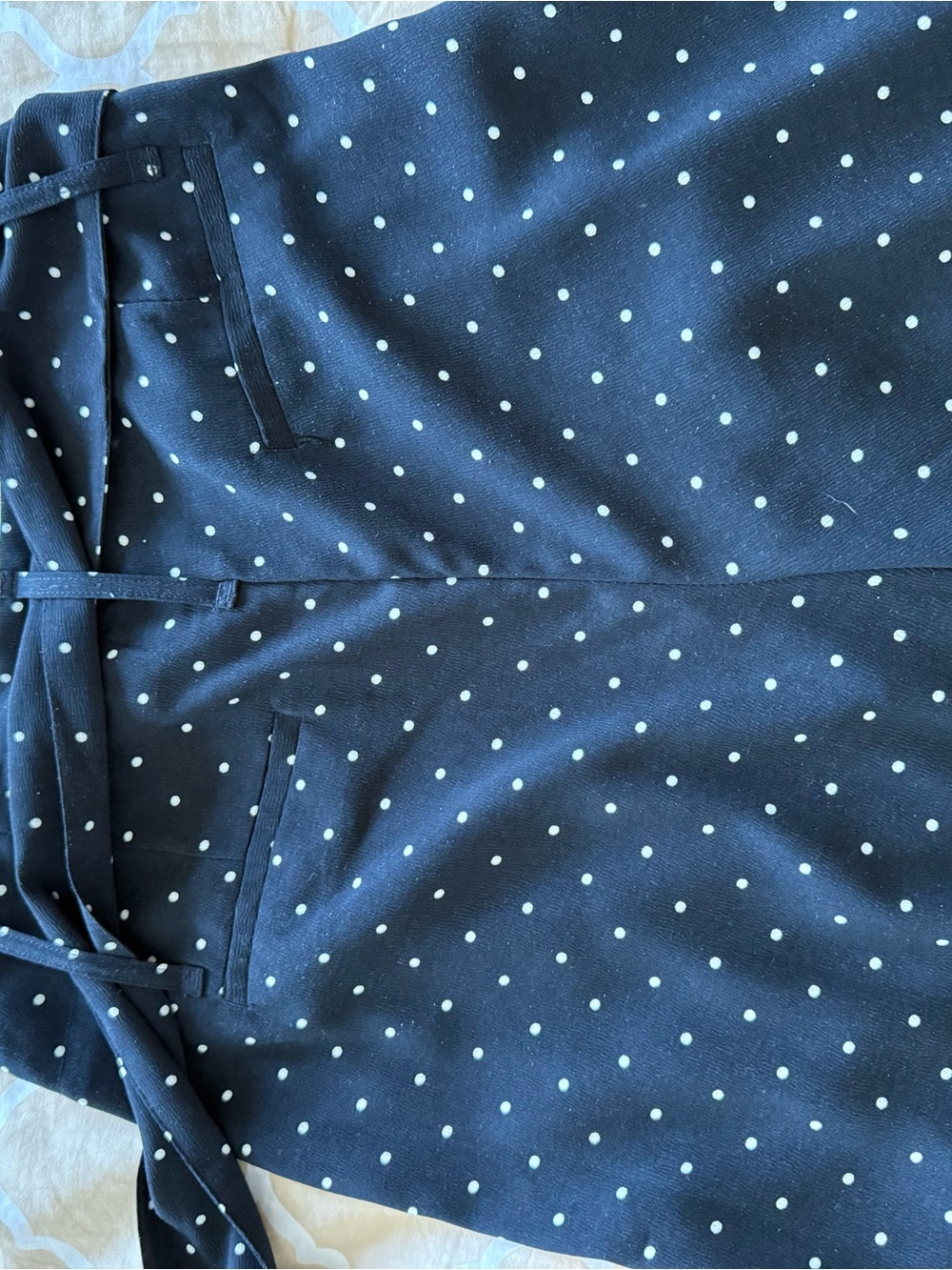 Cynthia Rowley Navy Polka Dot Wide-Leg Pants - Picture 5 of 5